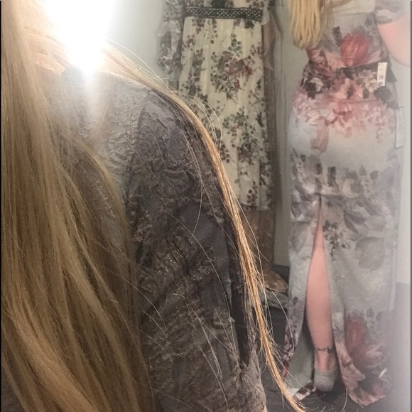 Long Metallic/Floral Dress - Picture 4 of 4